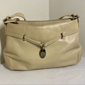 Etienne Aigner Genuine Leather Tote in Stone Lesto Finish